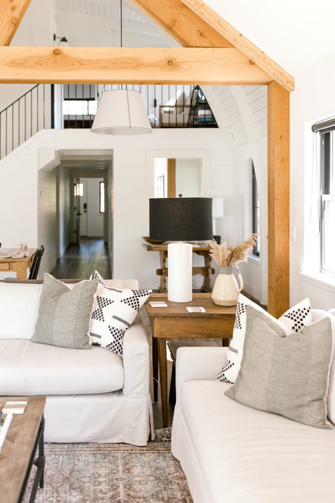 Interior photos of the Whitefish Whalebone Cottage